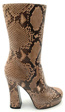 MICHAEL KORS Collection Taupe Black Genuine Python Emmy Platform Boots 38.5
