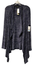 KAREN KANE Navy/White Marled L/S Drape Cardigan