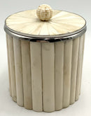 Lazy Susan Bone Ice Bucket with Silver Accent