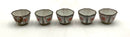Set/5 Antique Enamel Over Copper Wine Cups