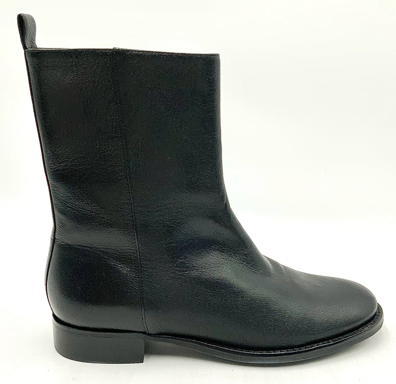 ANN TAYLOR Black Leather Durham Ankle Boots 7.5