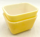 Pair of Pyrex Small Yellow Refrigerator Dishes