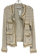 LOLA & SOPHIE Caramel/White Textured w/Lace Accents Open Jacket