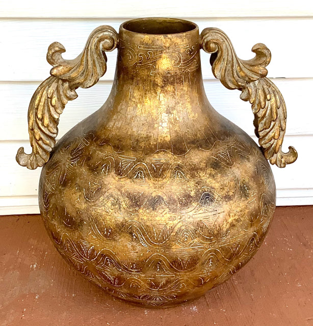 Ceramic Gold Double Handle Urn