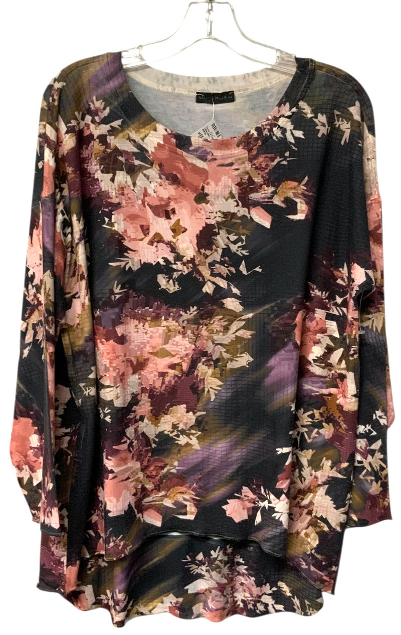 NALLY & MILLIE Grey/Pink/Plum Floral L/S Top