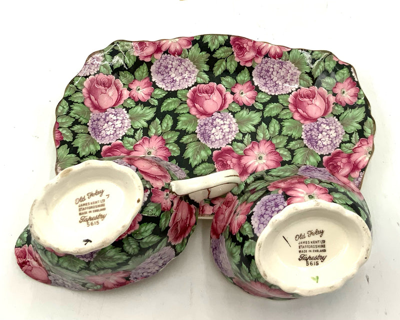 James Kent Staffordshire Cream & Sugar with Tray