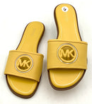 MICHAEL KORS Yellow Leather "Deana" Logo Slides 6