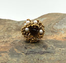 18kt Gold, Smoky Topaz & Pearl Ring