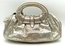 DONALD PLINER Goldwash Croc Embossed Leather E/W Bag