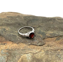 Platinum, Diamond & Pyrope Garnet Ring