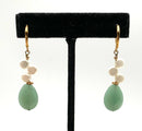 14kt Gold, Vermeil, Gold Plated, Aventurine & Pearl Earrings