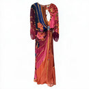FARM RIO Pink Multi Floral Vintage Wave L/S Midi Dress