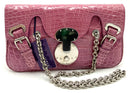 RALPH LAUREN Purple Alligator Ricky ID Chain Strap Bag