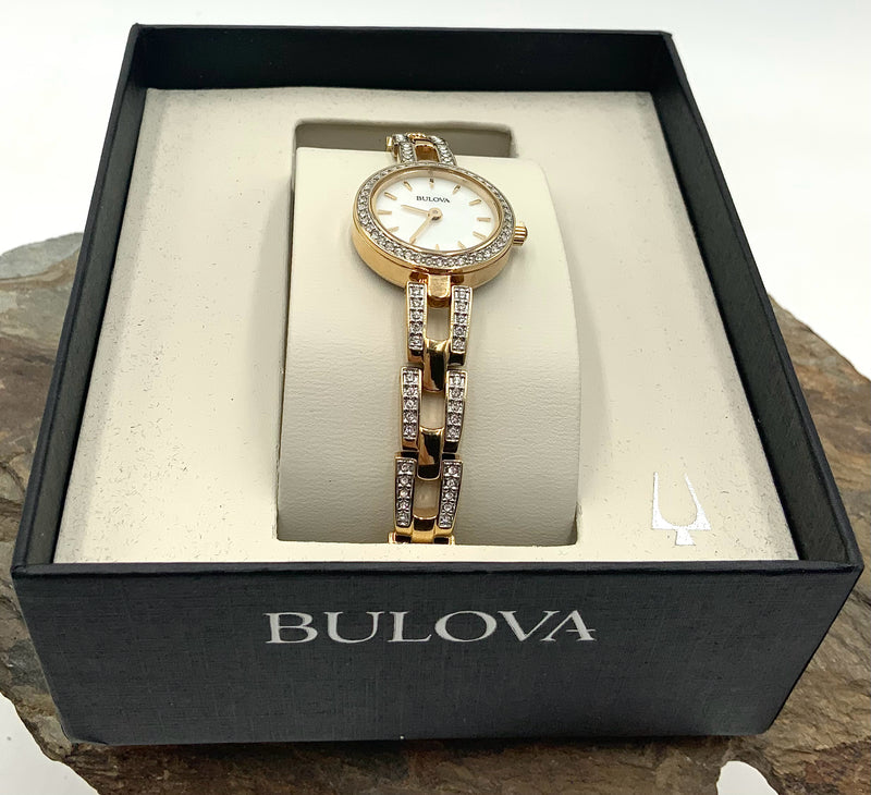 Bulova Stainless Steel Mother of Pearl Watch 98L213
