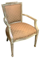 French Style Armchair with Carved Wood Frame
