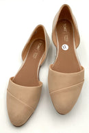 TOMS Nude Nubuck Leather Linen Metallic Gemma D'Orsay Flats 11