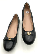 COLE HAAN Black Lea w/Bow "Tova"  Ballet Flats 9