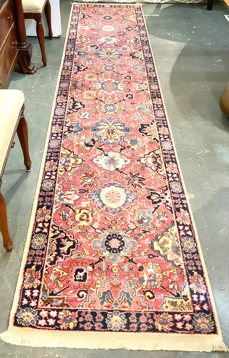 Vintage Wool Kirman Runner 2.6'x12'