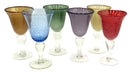 Set/6 Seeded Glass Mulicolor Goblets