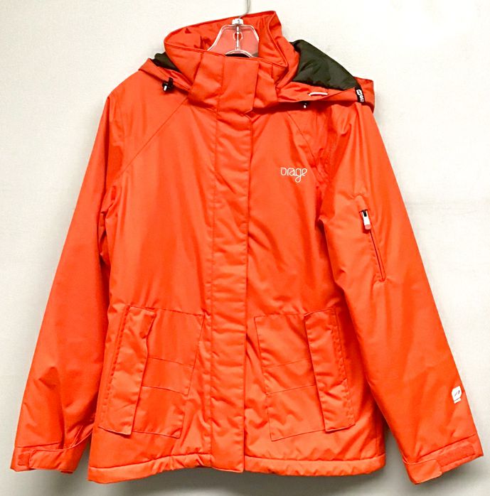 ORAGE Orange Waterproof Fiber Fill Hooded Jacket