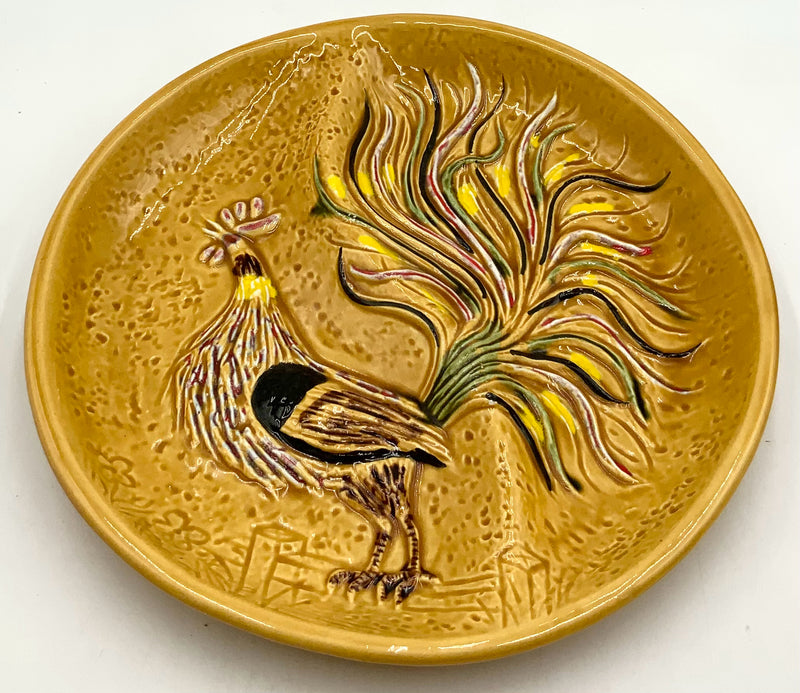 Mid Century Pottery Rooster Platter