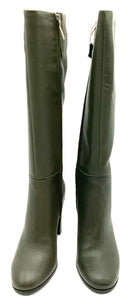 Kenneth Cole Olive Green Lea Justin Knee High Boots 9.5