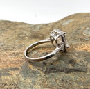 Sterling, Simulated Diamond (Moissanite) & CZ Ring