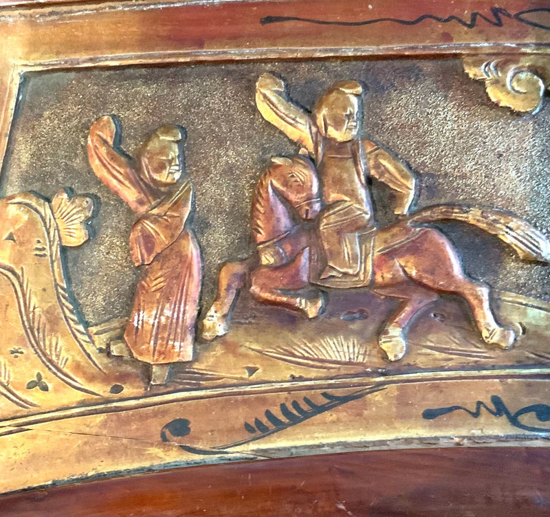 Vintage Carved Wood Asian Pediment