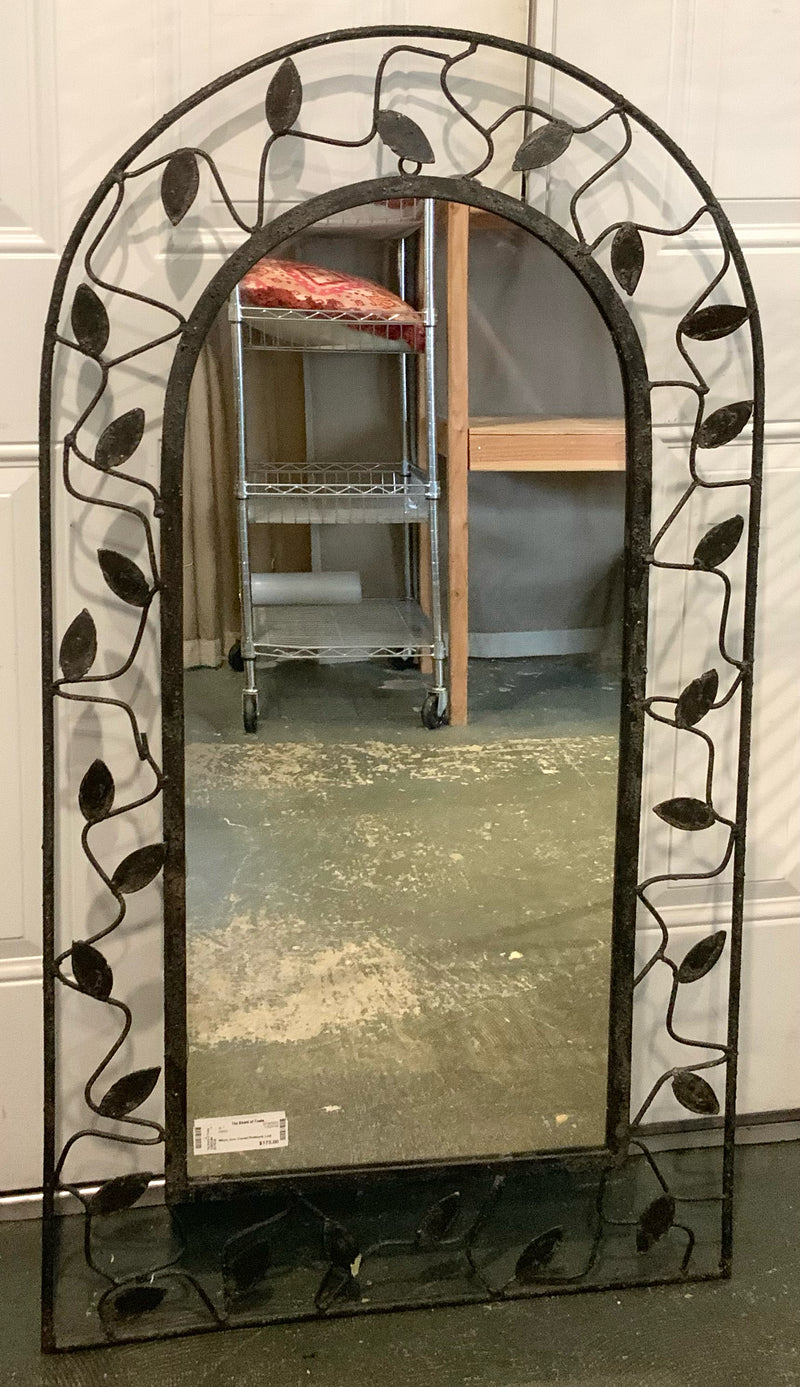 Iron Mirror with Leaf Design