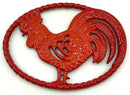 French Red Cast Iron Rooster Trivet