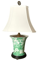 Green & White Chinoiserie Table Lamp