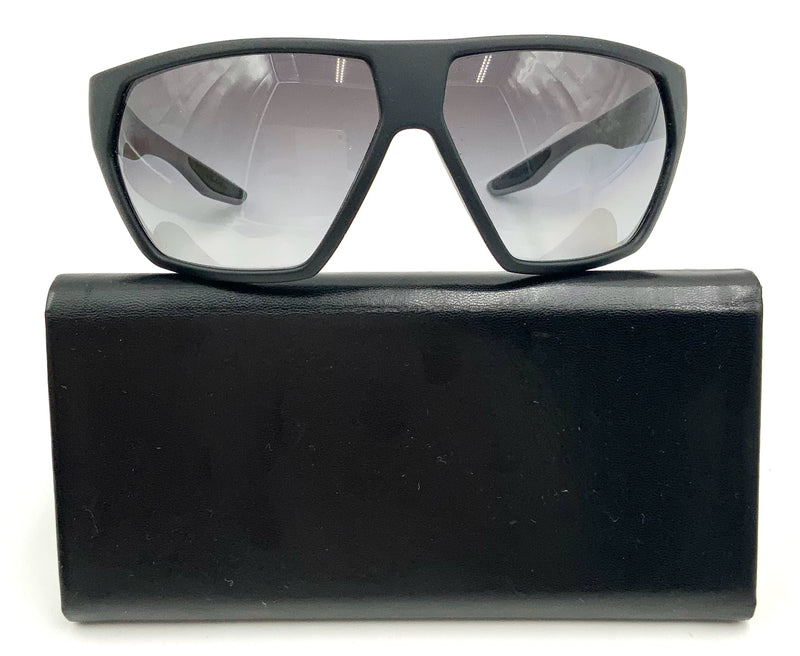 PRADA Black Silver Rubber Linea Rossa Sport Polarized Sunglasses