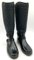 SPERRY Black Quilted Nylon Rain Boots 7