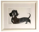 Frame Black & White Print of Dachshund