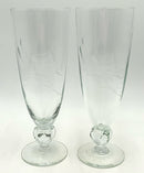 Pair of Swedish Glass Vases With Etched Design