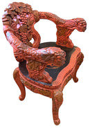 Chinese Carved Hardwood Armchair With Grape Motif