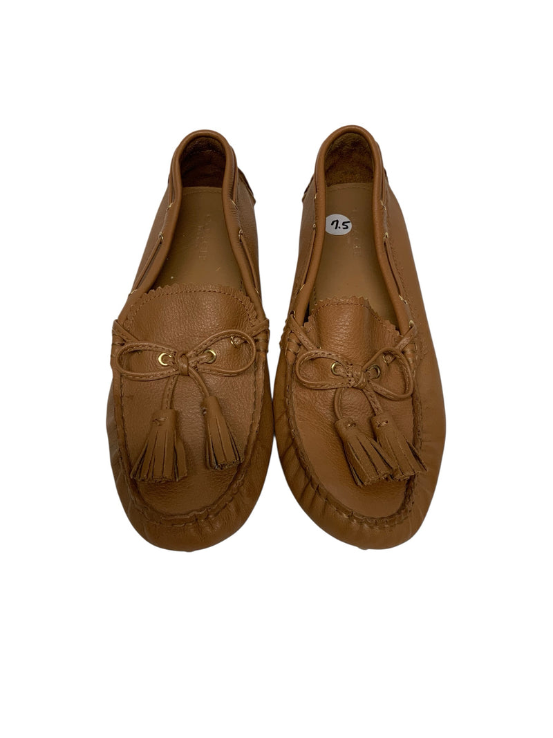 COACH Brown Pebbled Lea "Nadia" Driver Loafers 7.5