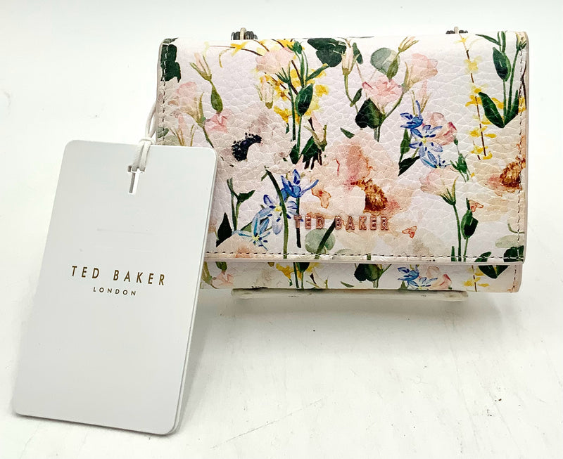 TED BAKER Nude Pink Floral Leather Elegant Mini Wallet