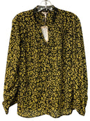 ESQUALO Black/Yellow Abstract L/S B/D Top