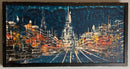 Mid Century Abstract Painting of Skyline