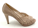PRADA Blush Lattice Leather Open Toe H/H Pumps 38