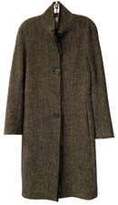 MANTU Brown Tan Black Wool & Alpaca Long Coat