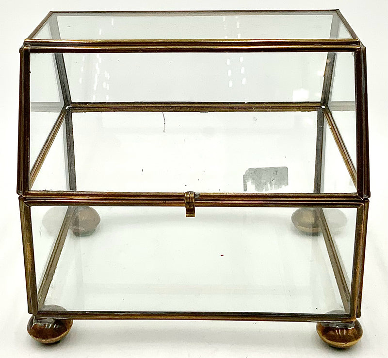 Glass & Brass Lidded Box
