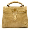 TITTI DELL'ACQUA Maxima Titti Milano Vintage Genuine Alligator Khaki Satchel