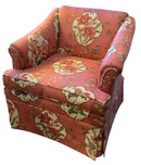 Small Upholstered Club Chair with Botanical  Motif