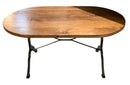 Oval Coffee Table With Cast Iron Base