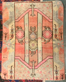 Handmade Rug With Pink Geometric Design