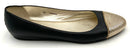 JIMMY CHOO Black Leather Goldtone Mesh Cap Toe Waine Flats 39