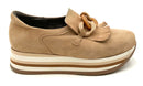 Softwaves Tan Suede Caramel Striped Wedge Cadie Platform Sneakers 37