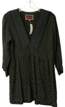 JOHNNY WAS Black Embroid V-Neck L/S Tunic